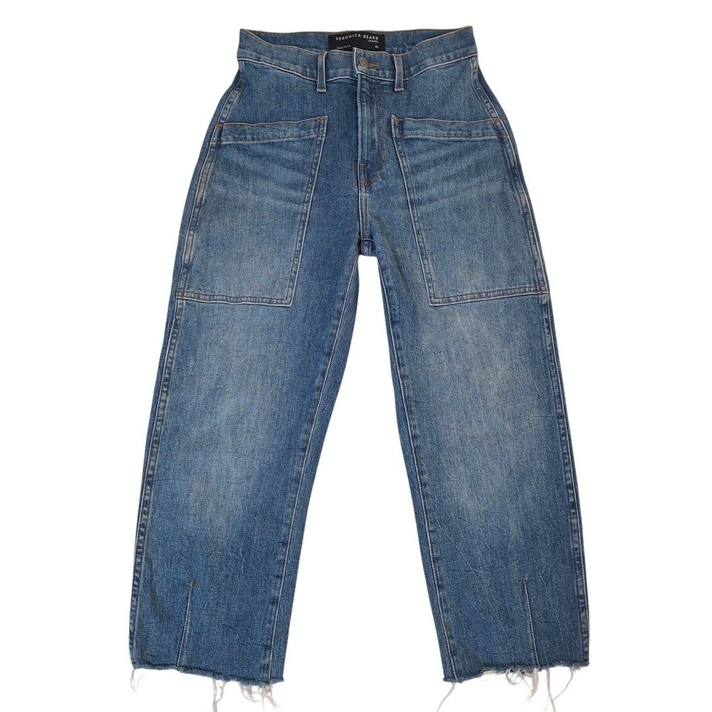 Veronica Beard Charlie Barrel Leg Jeans Size‎ 26 High Rise Durango Wash Crop